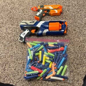 Nerf Blaster Duo with Blue and Orange Accents